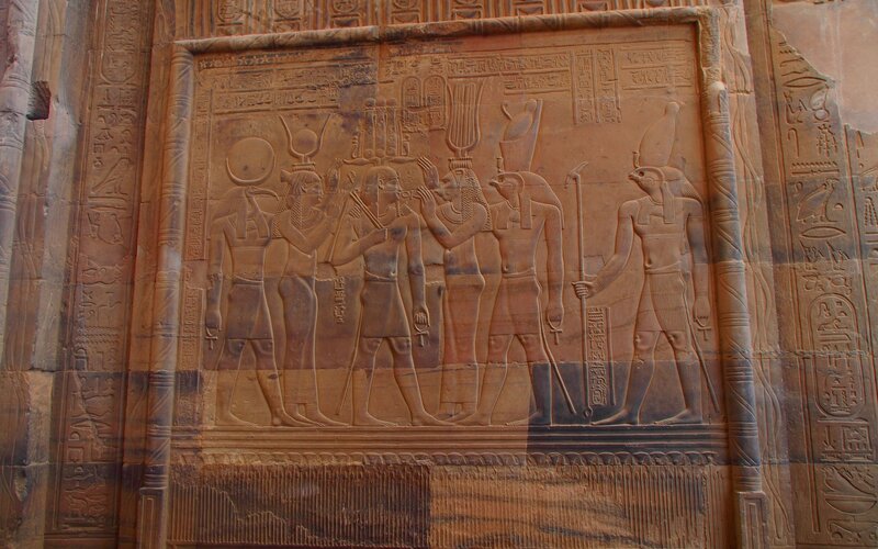 Egyptian temple relief carving