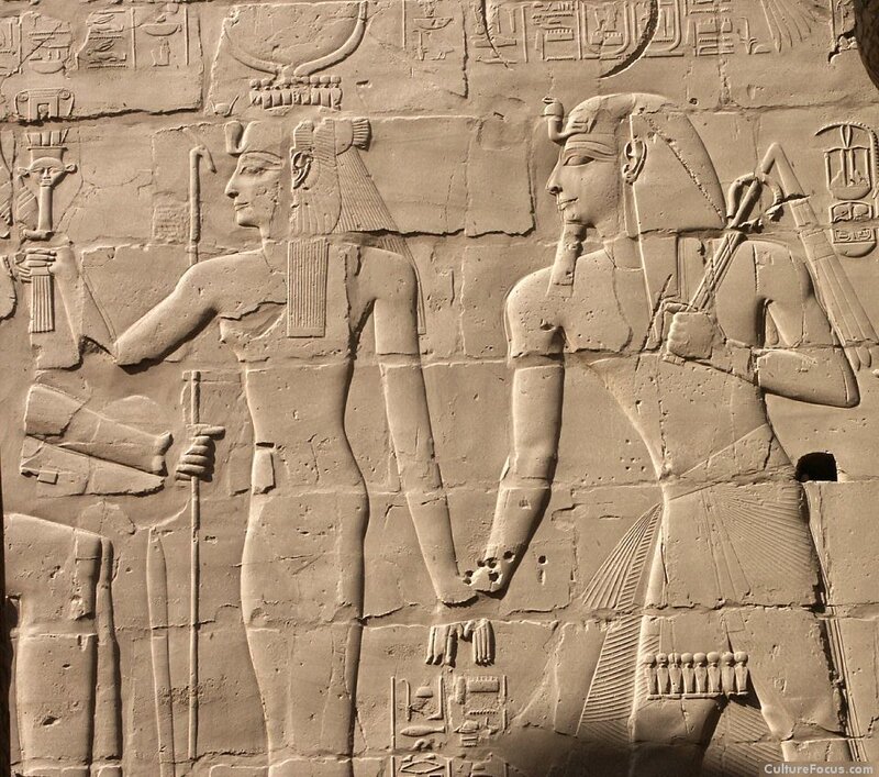 Egyptian temple relief carving