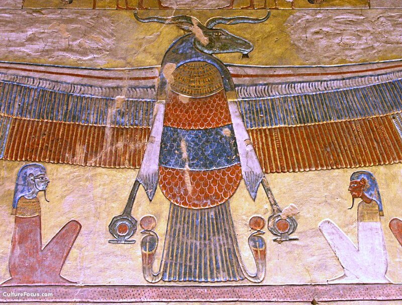 Egyptian temple wall painting