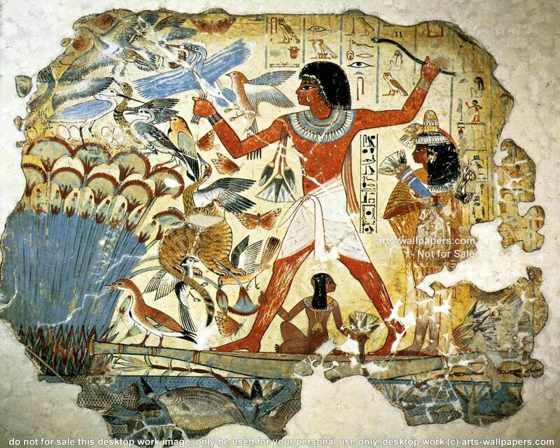 Egyptian tomb painting scene