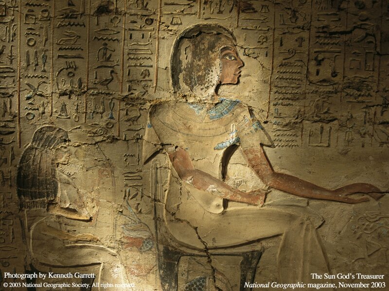 Egyptian tomb relief carving