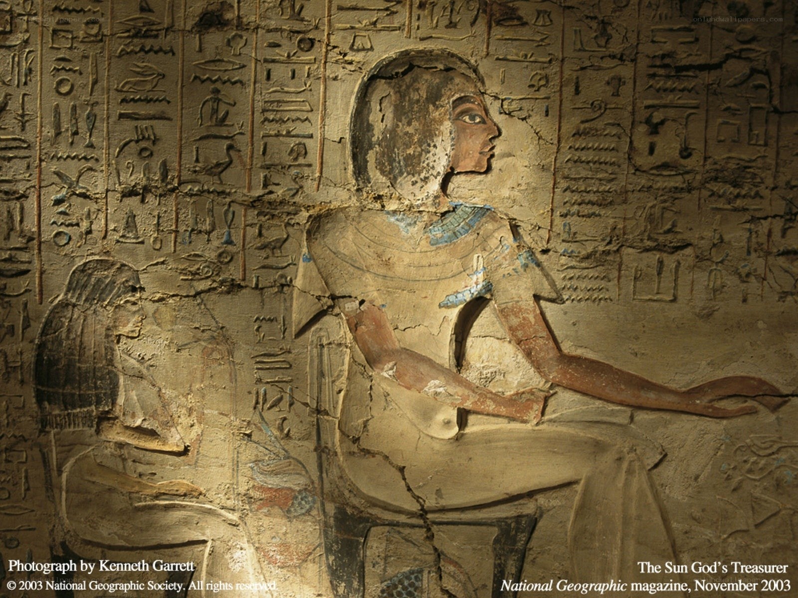 Egyptian tomb relief carving