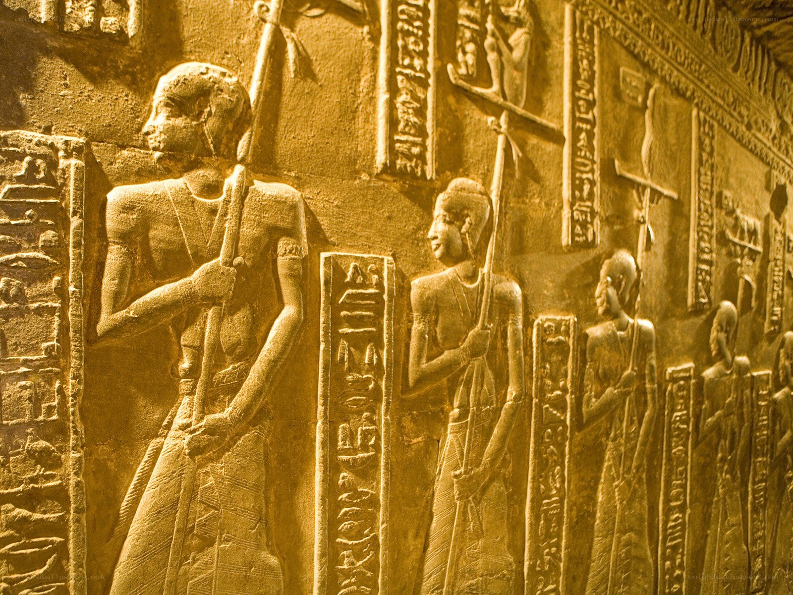 Egyptian wall relief carving