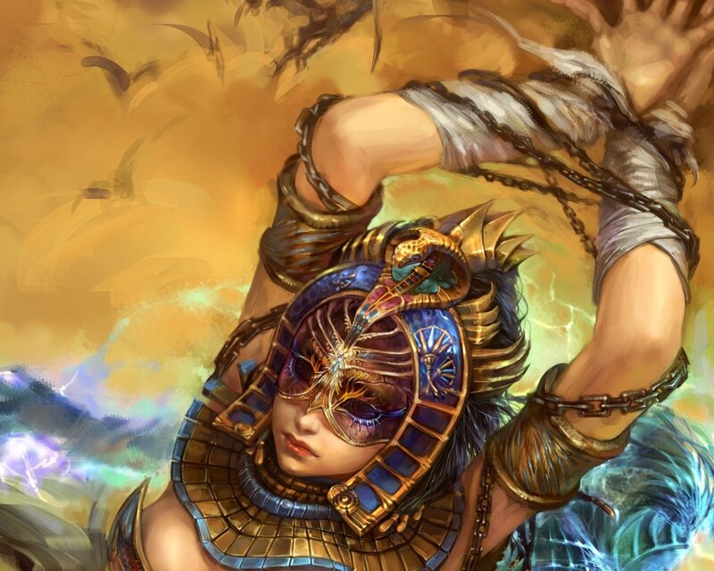 Egyptian warrior in golden armor