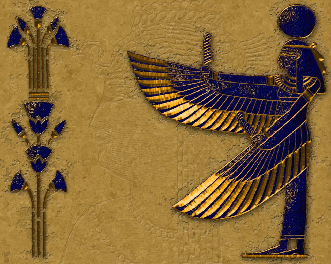 Egyptian winged deity art