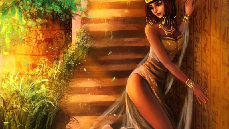 Egyptian woman in temple