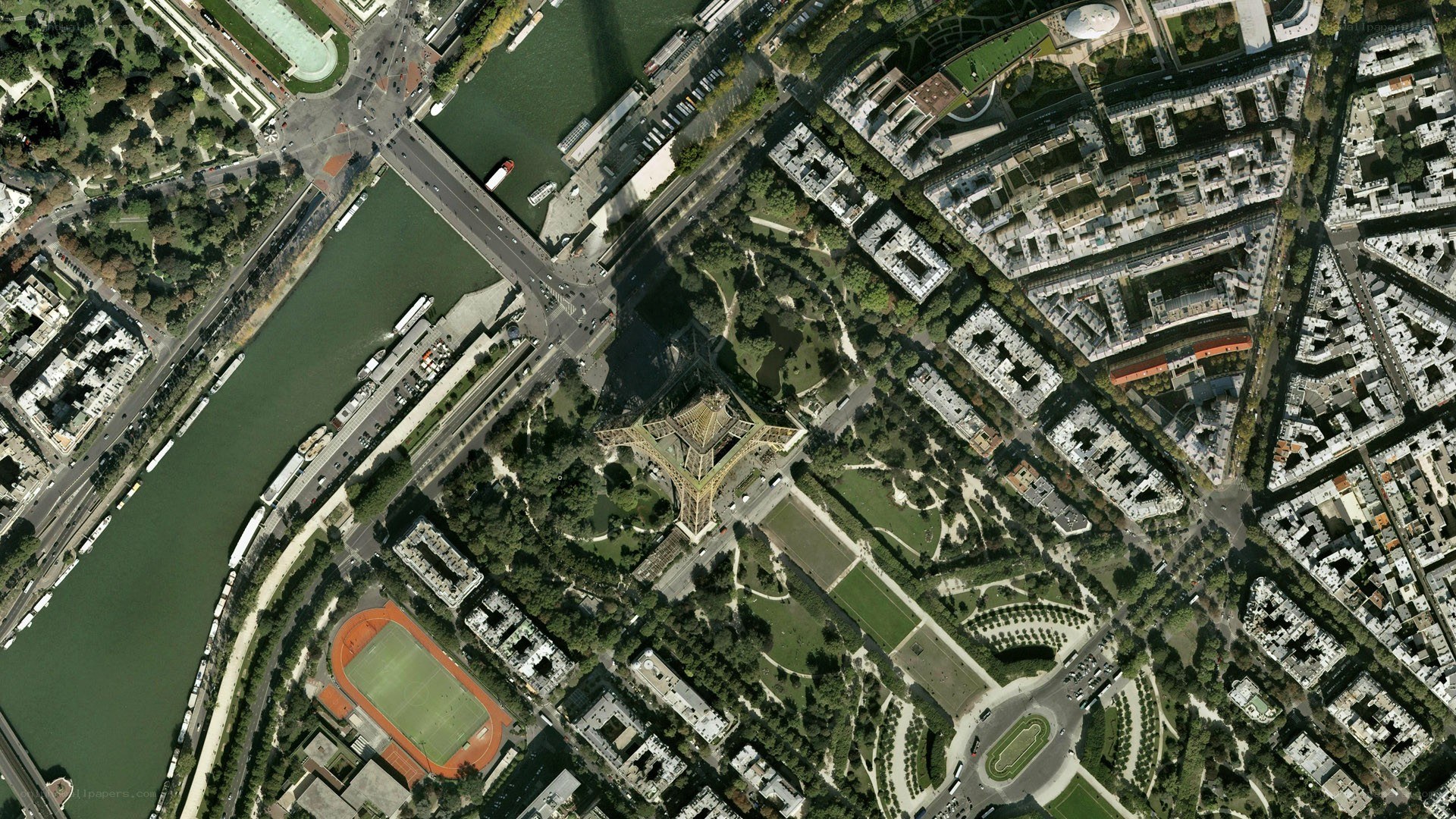 Eiffel Tower aerial view
