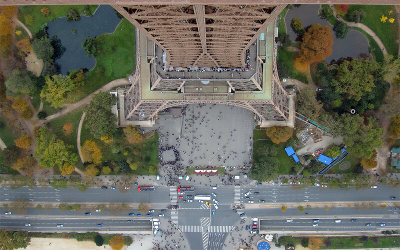 Eiffel Tower aerial view