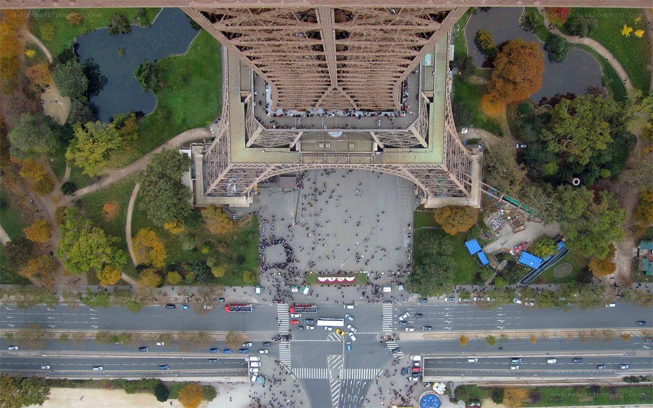 Eiffel Tower aerial view