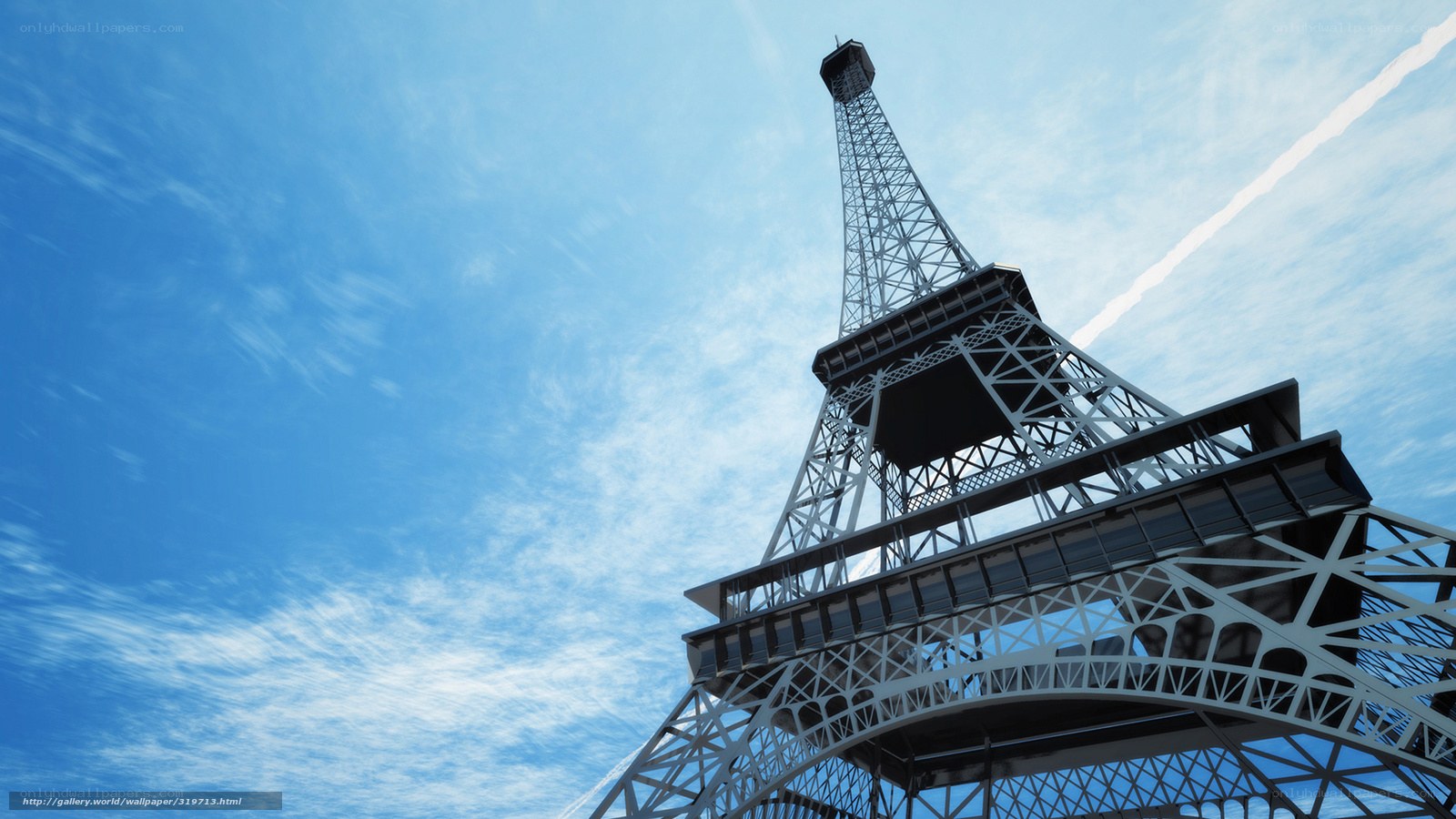 Eiffel Tower against blue sky