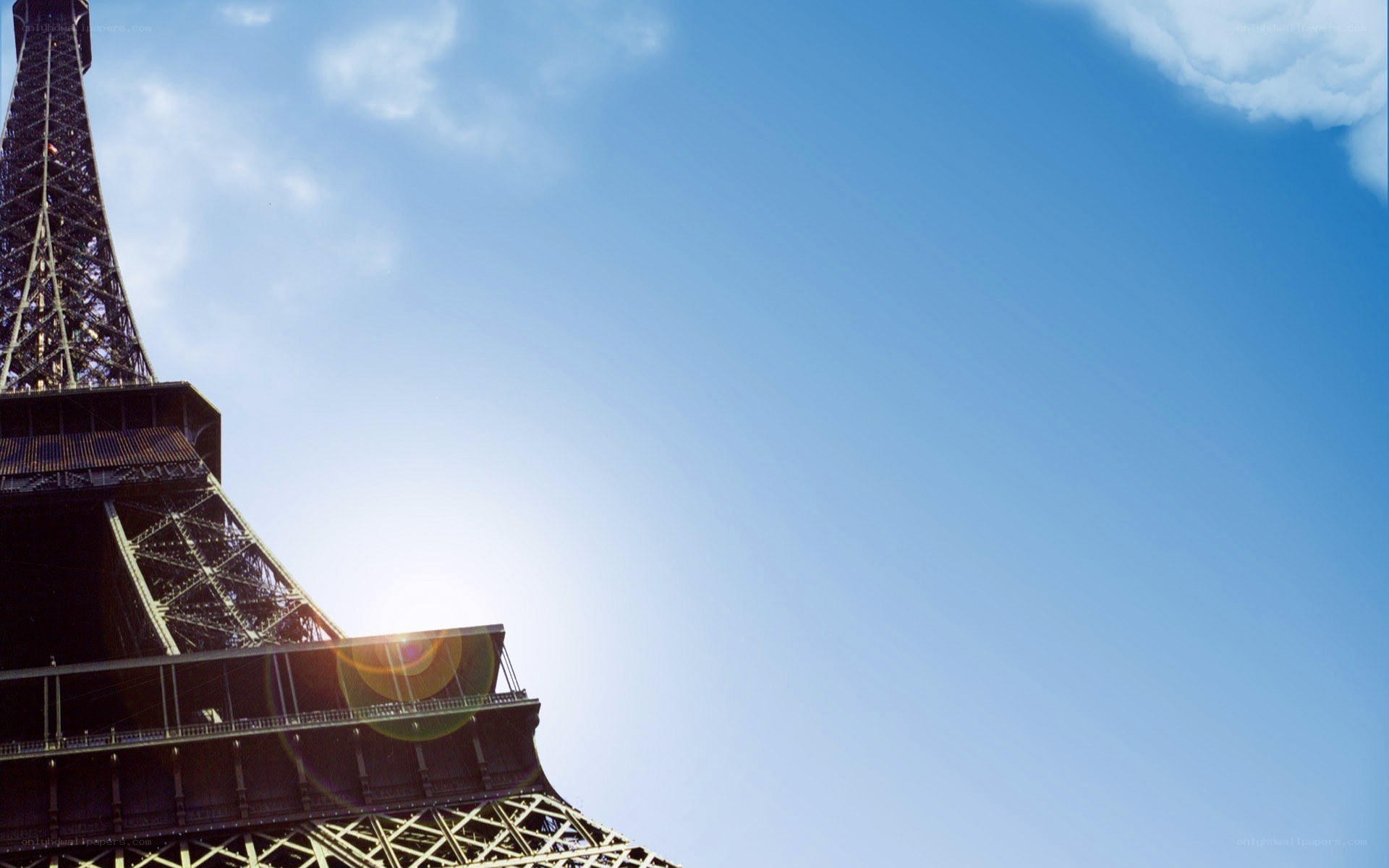 Eiffel Tower against blue sky