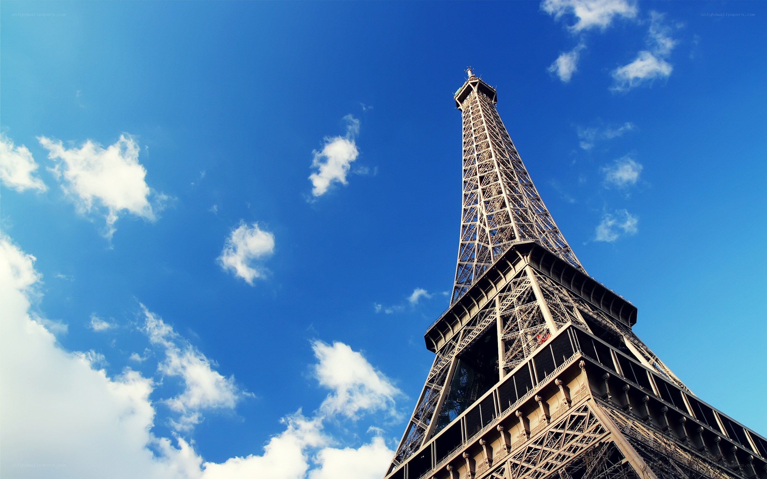Eiffel Tower against blue sky