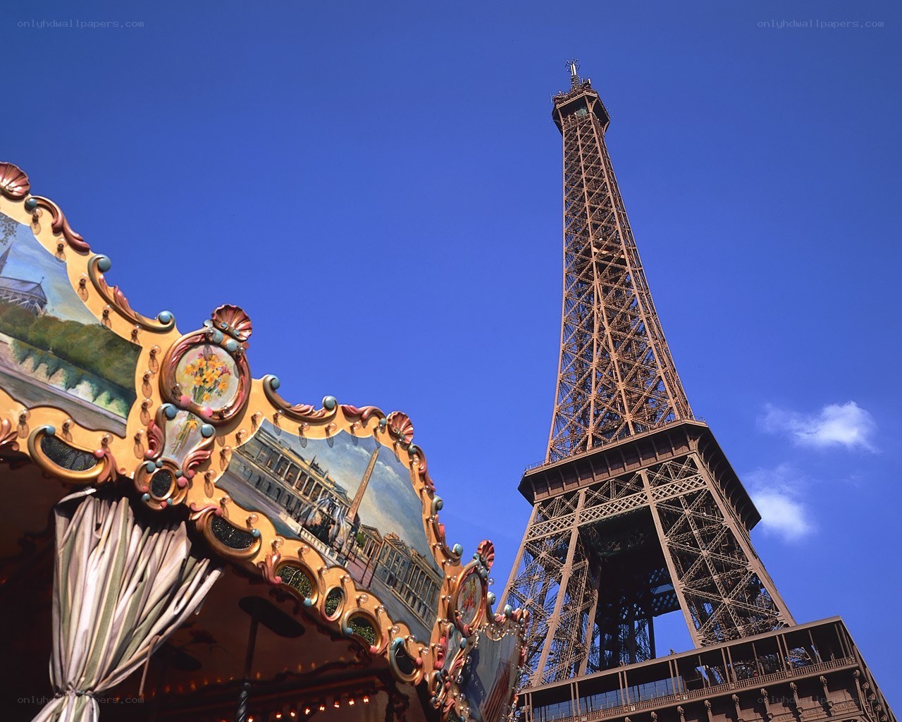 Eiffel Tower and carousel