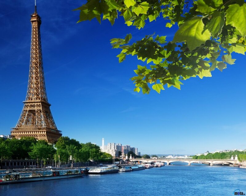 Eiffel Tower and Seine River — Blue, Serene, Afternoon