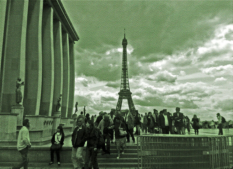 Eiffel Tower and Tourists
