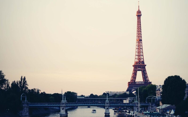 Eiffel Tower at Dusk — Gray, Calm