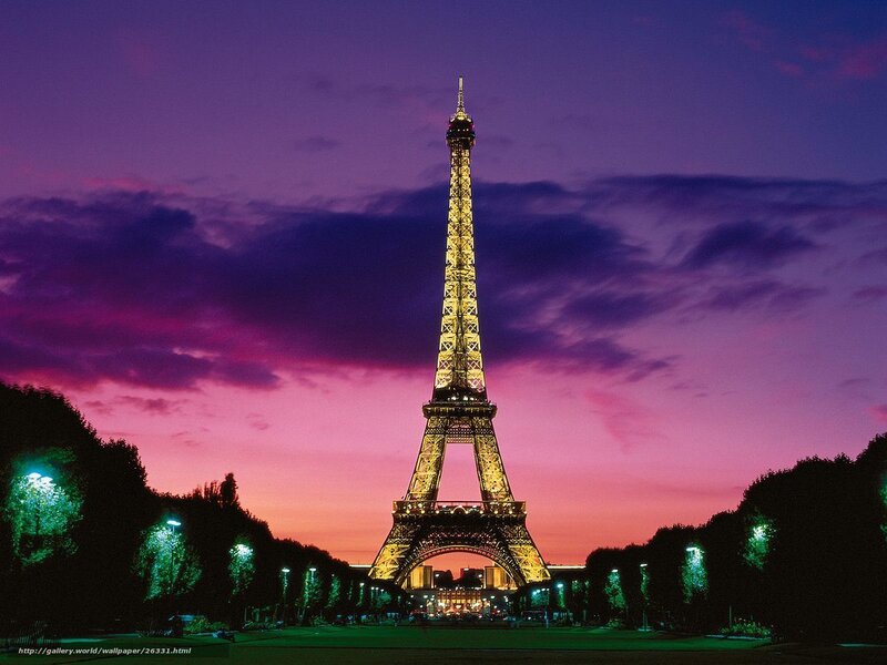 Eiffel Tower at Dusk — Purple, Dramatic, Sunset