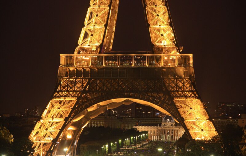 Eiffel Tower at Night — Black, Dramatic