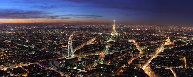 Eiffel Tower at Night — Blue, Dramatic, Photograph, Cityscape