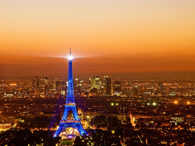Eiffel Tower at Night — Blue, Dramatic