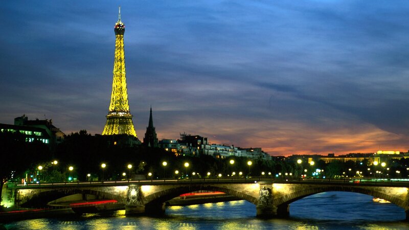 Eiffel Tower at Night — Blue, Serene