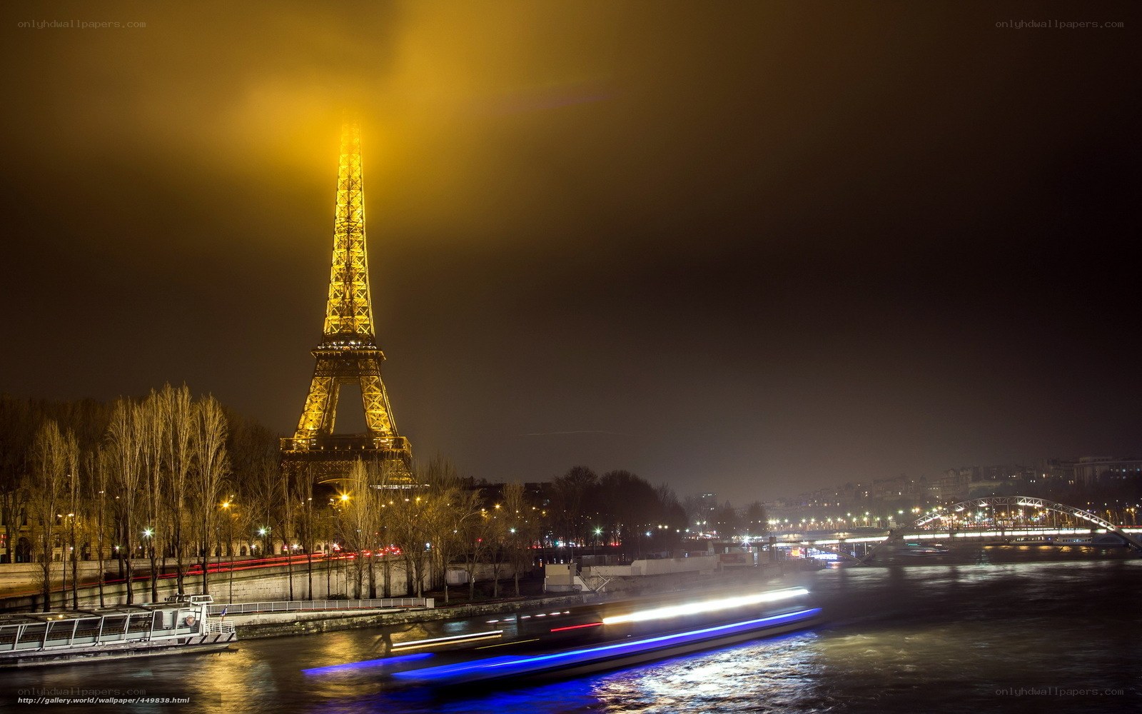 Eiffel Tower at night in Paris