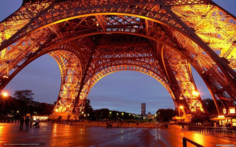 Eiffel Tower at Night — Orange, Dramatic
