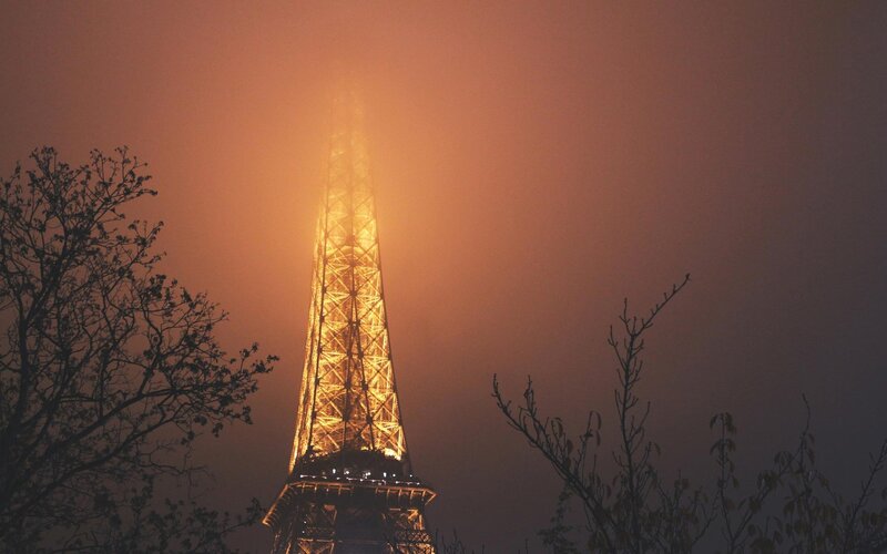 Eiffel Tower at Night — Orange