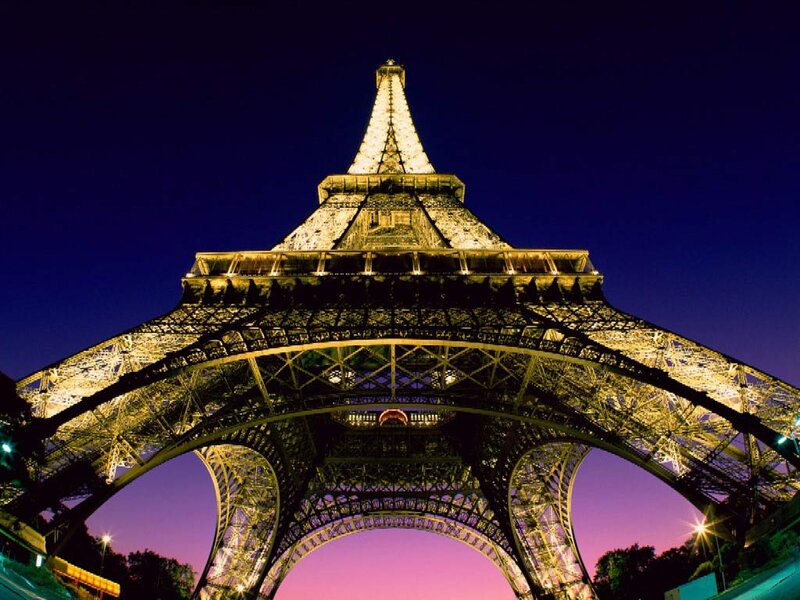 Eiffel Tower at Night — Purple, Dramatic