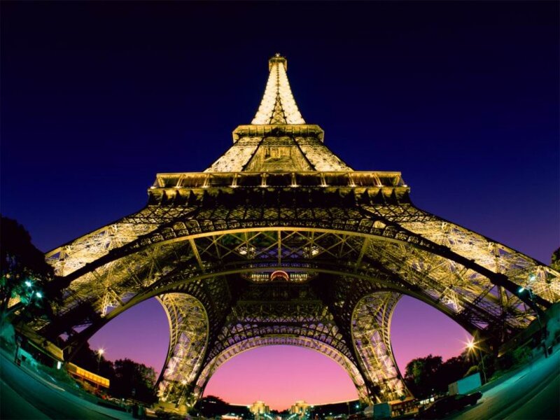 Eiffel Tower at Night — Purple