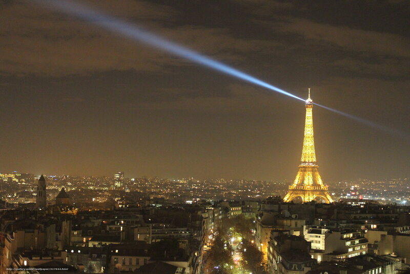 Eiffel Tower at Night — Yellow, Dramatic, Photograph, Cityscape, Lights
