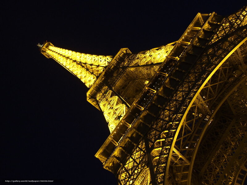 Eiffel Tower at Night — Yellow, Dramatic