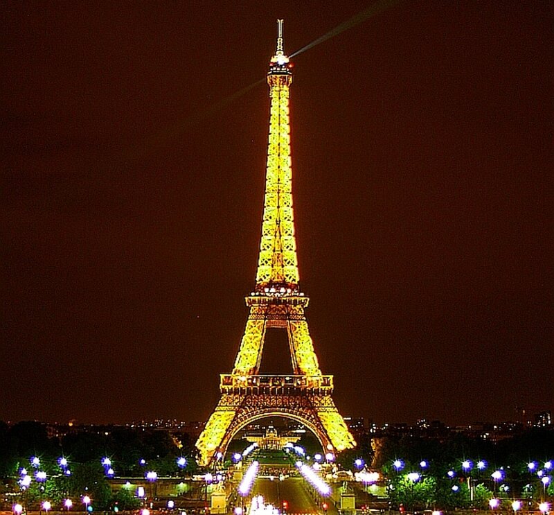 Eiffel Tower at Night — Yellow