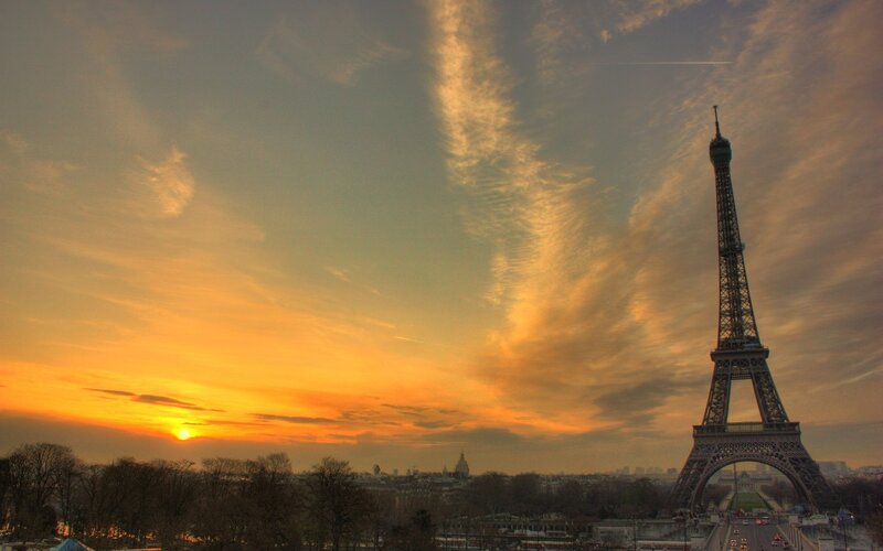 Eiffel Tower at sunset