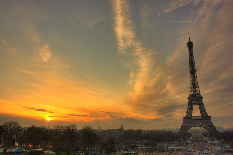 Eiffel Tower at sunset