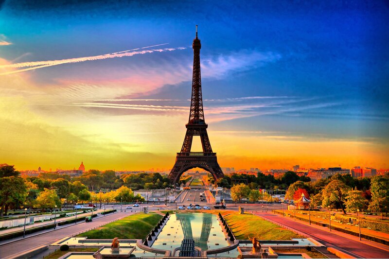 Eiffel Tower at sunset