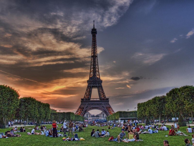 Eiffel Tower at sunset
