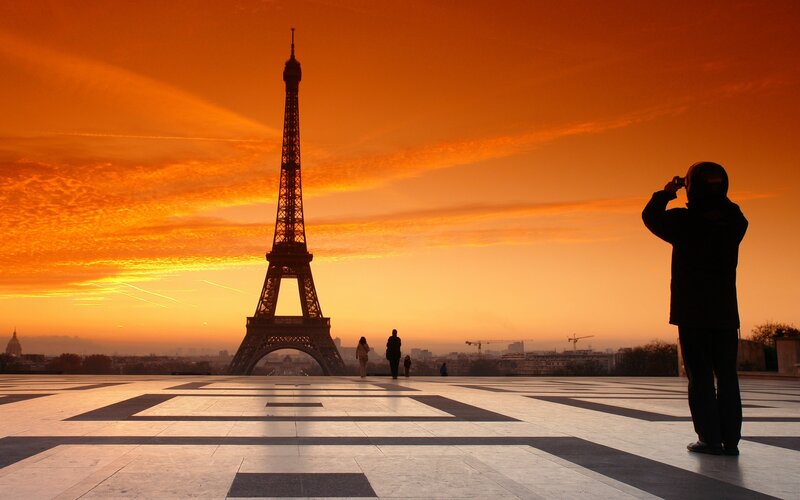 Eiffel Tower at sunset