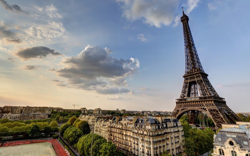 Eiffel Tower at sunset