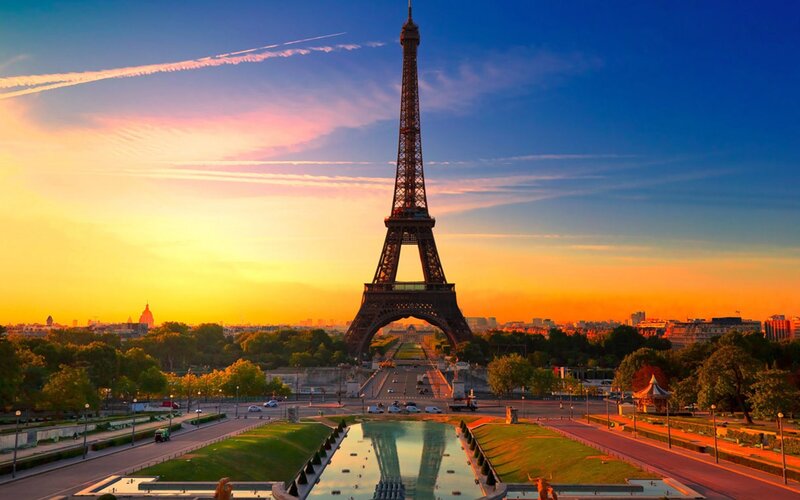 Eiffel Tower at sunset