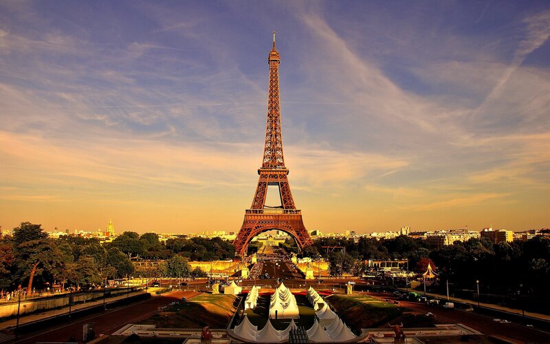 Eiffel Tower at sunset