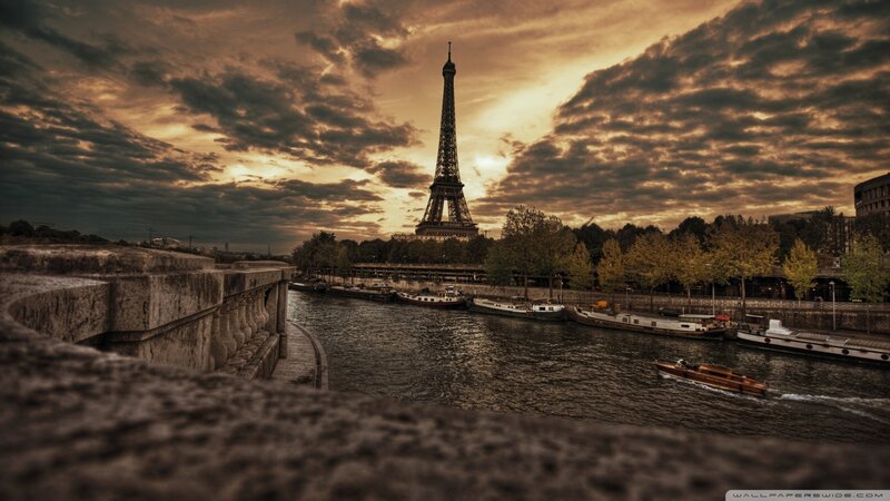 Eiffel Tower at Sunset — Brown