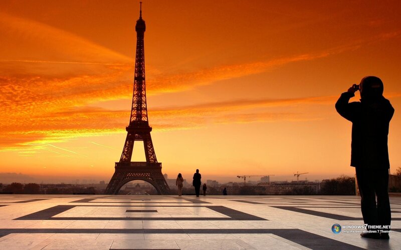 Eiffel Tower at Sunset — People