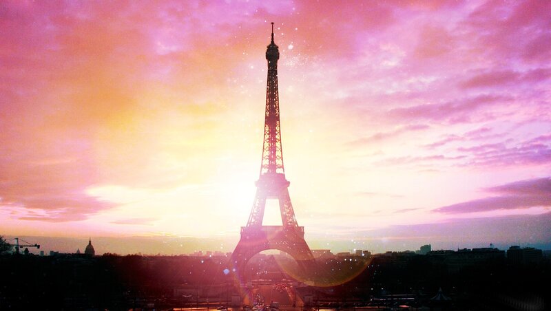 Eiffel Tower at Sunset — Pink, Dramatic, Photograph, Sky