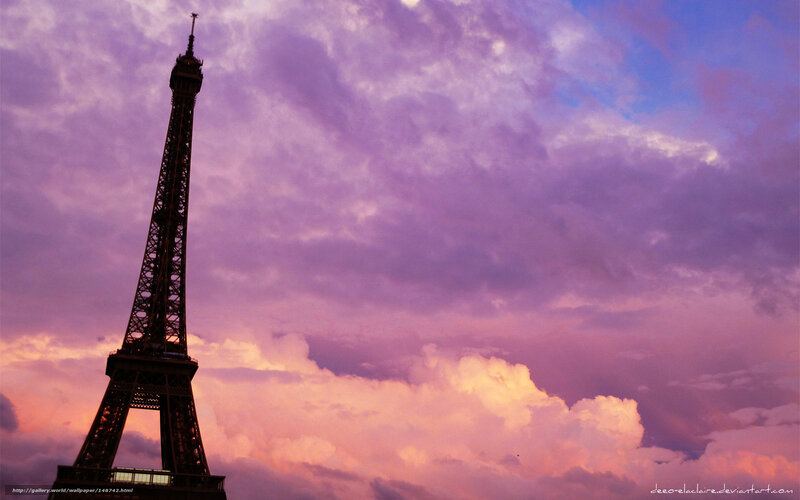 Eiffel Tower at Sunset — Purple, Dramatic