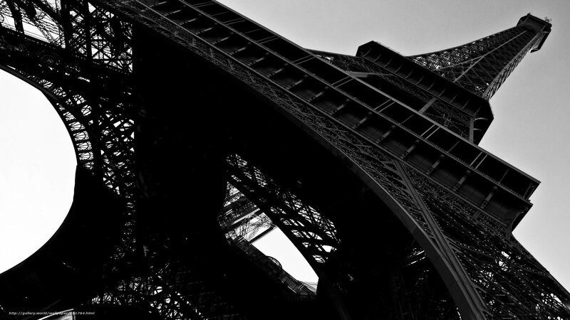 Eiffel Tower Base — Black, Dramatic, Photograph