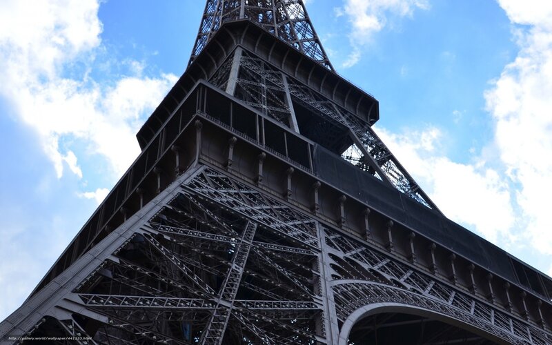 Eiffel Tower Base — Blue, Dramatic, Afternoon, Photograph, Sky