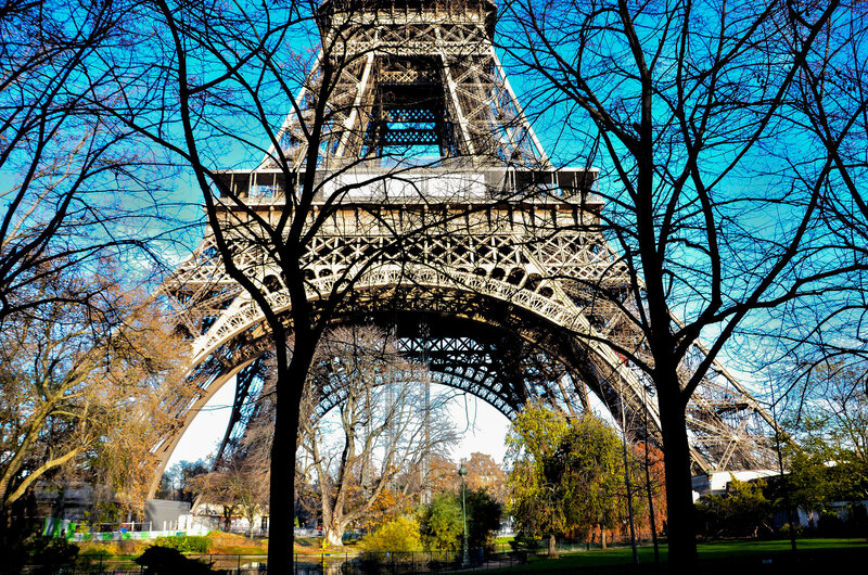 Eiffel Tower Base — Blue, Dramatic