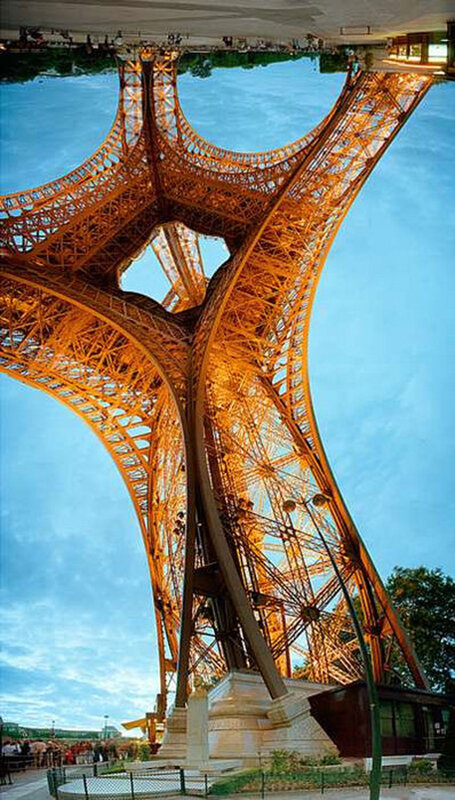 Eiffel Tower Base — Orange, Dramatic