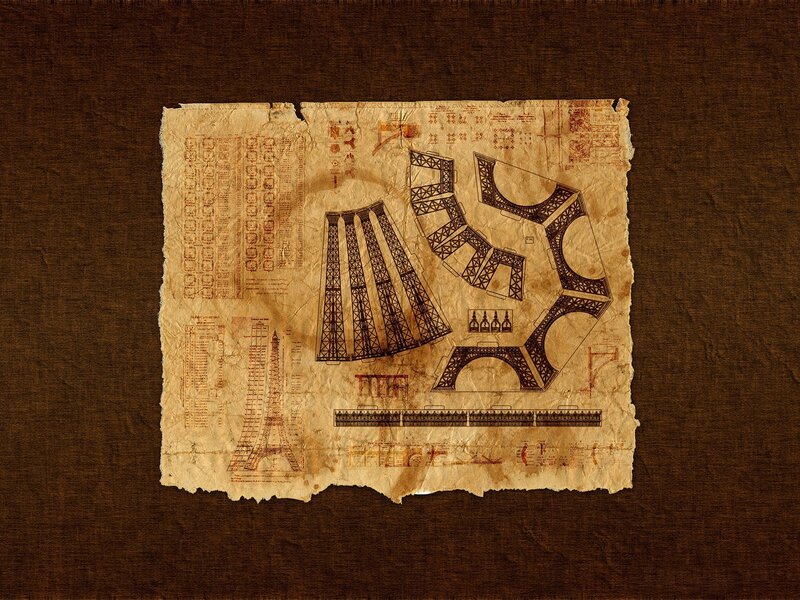 Eiffel Tower blueprint